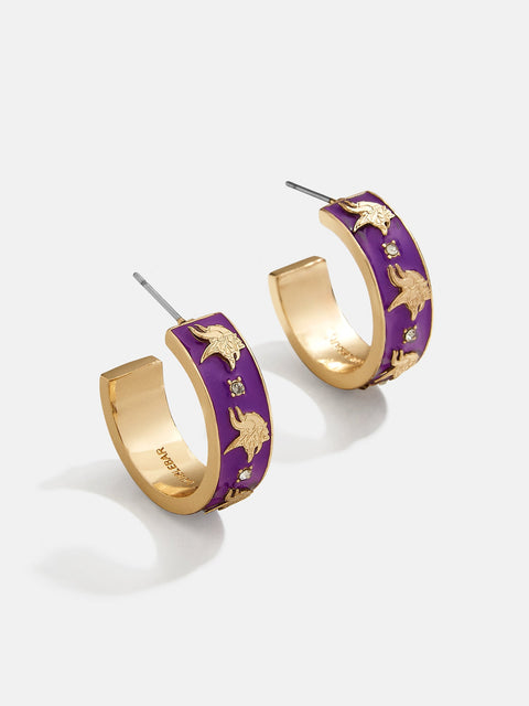 WEAR By Erin Andrews x BaubleBar Minnesota Vikings Enamel Hoop Earrings - Minnesota Vikings