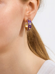 WEAR By Erin Andrews x BaubleBar Minnesota Vikings Enamel Hoop Earrings - Minnesota Vikings