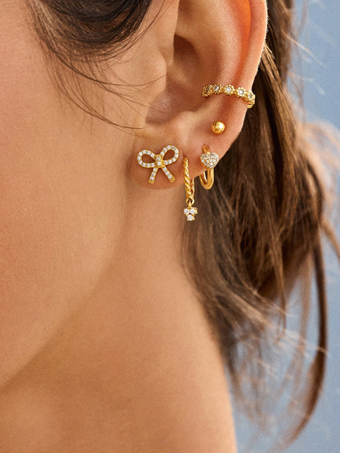 18K Gold Heart Earrings - Heart