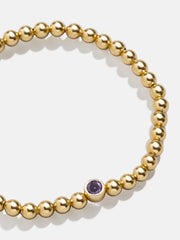 18K Gold Birthstone Pisa Bracelet - Light Amethyst