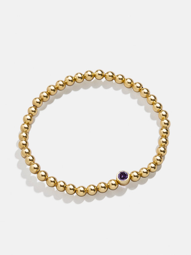 18K Gold Birthstone Pisa Bracelet - Light Amethyst