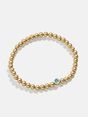 18K Gold Birthstone Pisa Bracelet - Aquamarine