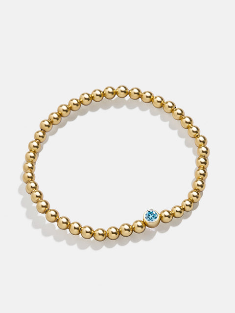 18K Gold Birthstone Pisa Bracelet - Aquamarine