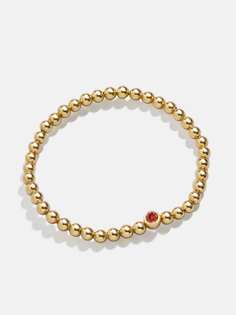 18K Gold Birthstone Pisa Bracelet - Garnet