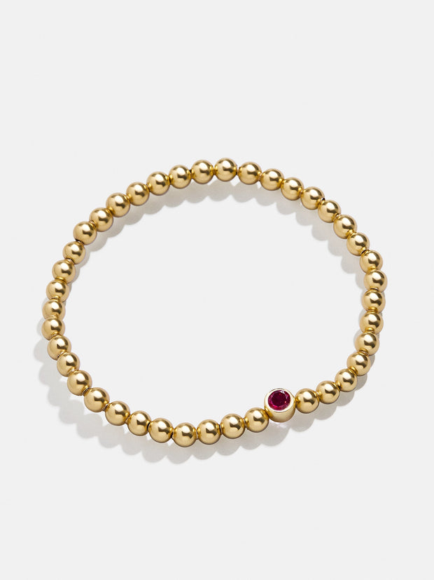 18K Gold Birthstone Pisa Bracelet - Ruby