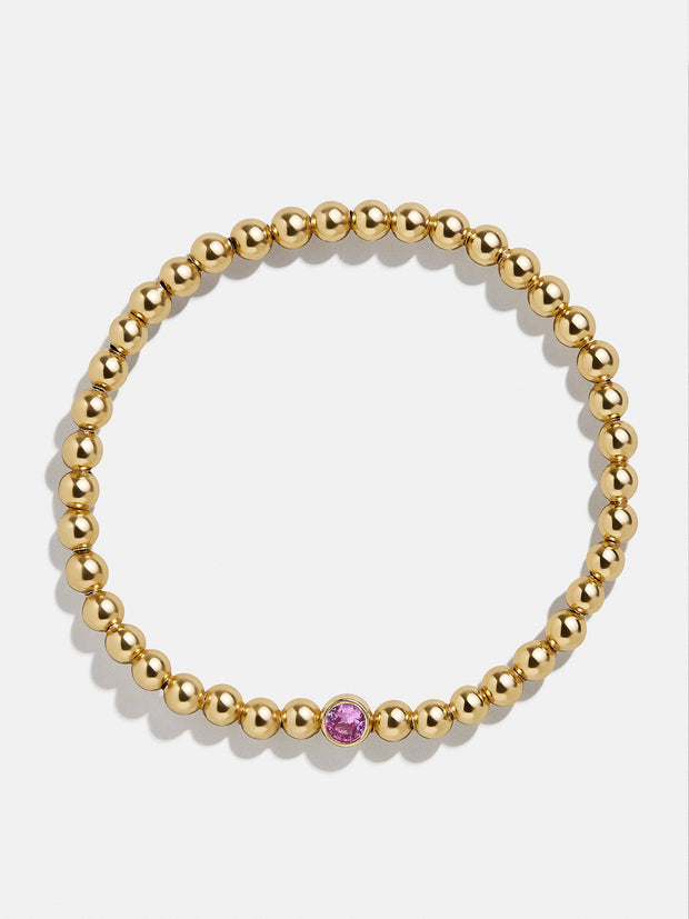 18K Gold Birthstone Pisa Bracelet - Rose