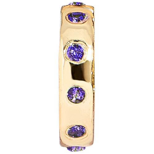 18K Gold Birthstone Charm Beads - Amethyst