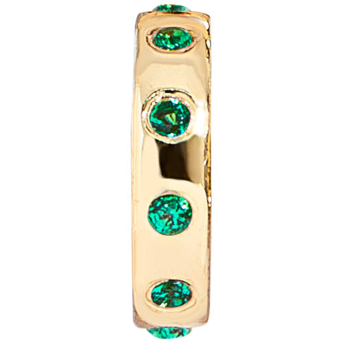 18K Gold Birthstone Charm Beads - Emerald