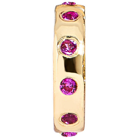 18K Gold Birthstone Charm Beads - Ruby