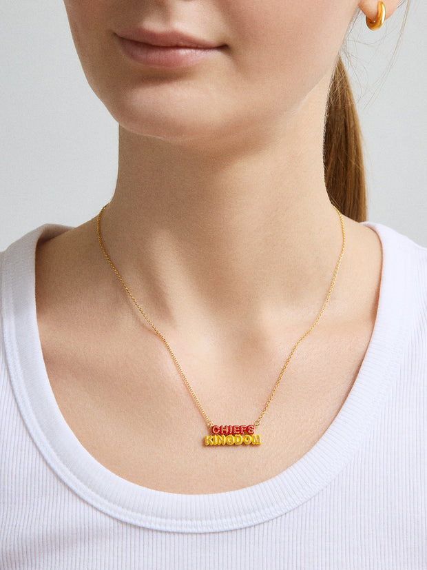 WEAR By Erin Andrews x BaubleBar Kansas City Chiefs Enamel Slogan Necklace - Kansas City Chiefs