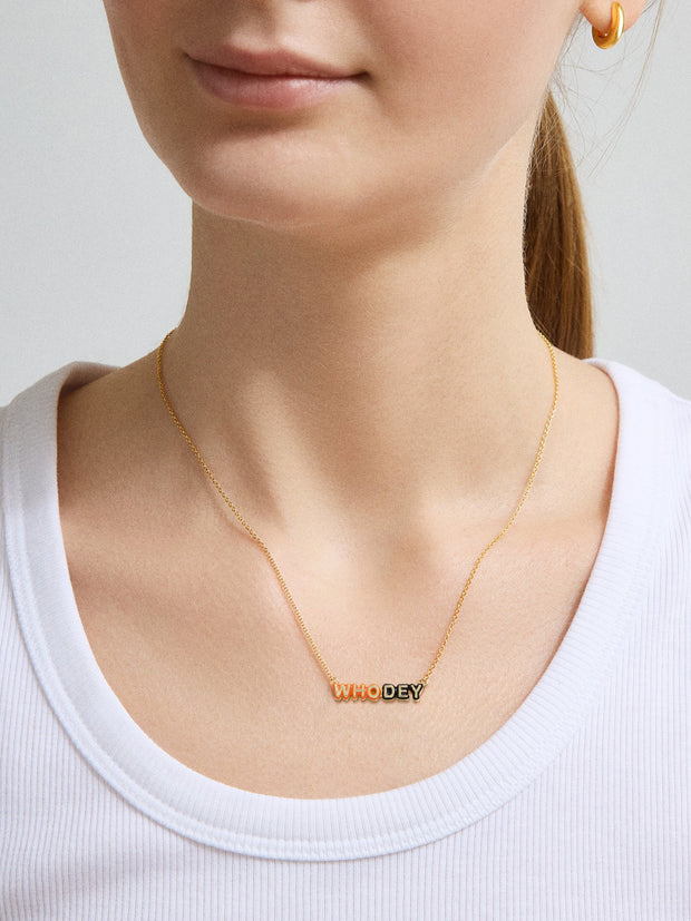 WEAR By Erin Andrews x BaubleBar Cincinnati Bengals Enamel Slogan Necklace - Cincinnati Bengals