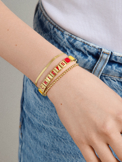 WEAR By Erin Andrews X BaubleBar Kansas City Chiefs Tile Bracelet - Kansas City Chiefs