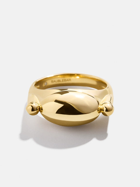 18K Gold Custom Engravable Peekaboo Ring - Oval