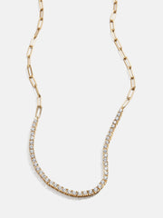 Harper 18K Gold Tennis Necklace - Gold/Pavé