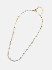 Harper 18K Gold Tennis Necklace - Gold/Pavé