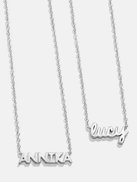 18K Gold Mini Custom Nameplate Necklace - Small