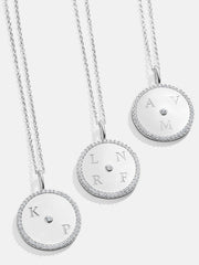 Classic Sterling Silver Custom Medallion Necklace - Silver