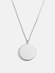 Classic Sterling Silver Custom Medallion Necklace - Silver