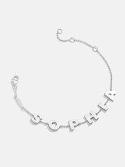 Sterling Silver Custom Spaced Letter Name Bracelet - Silver