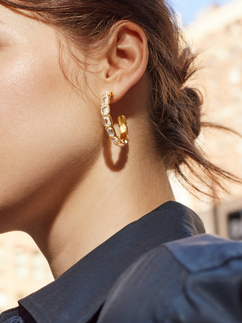 Maeve Earrings - Gold/Pavé