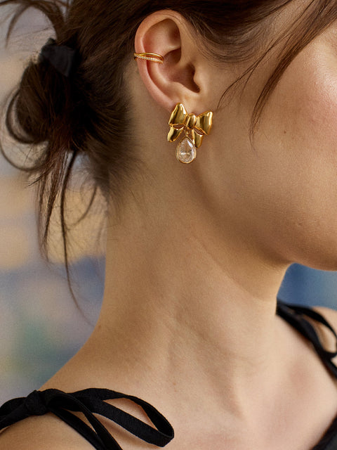 Belle Earrings - Gold/Pavé