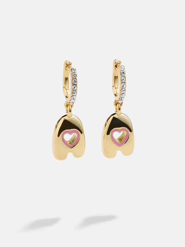 Kids' Initial Earrings - Gold/Pavé