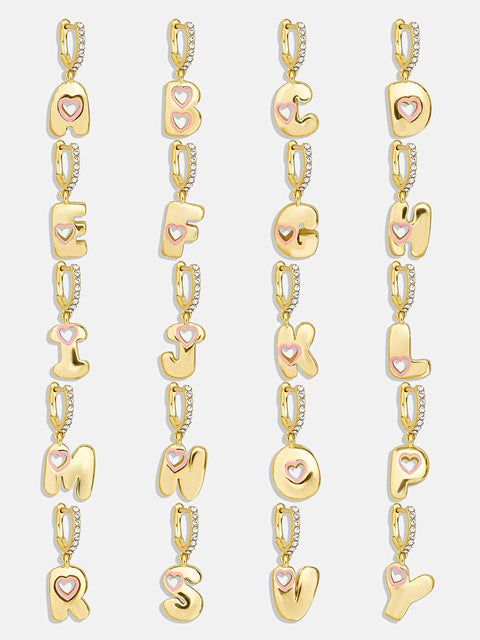 Kids' Initial Earrings - Gold/Pavé