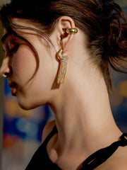 Talia Statement Earrings - Gold/Pavé