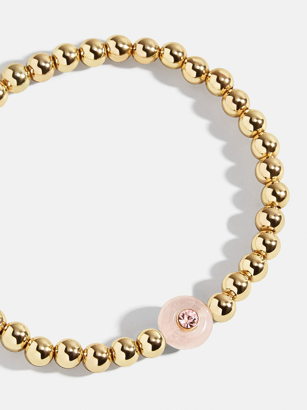 Semi-Precious Birthstone Pisa Bracelet - Rose Quartz