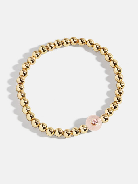 Semi-Precious Birthstone Pisa Bracelet - Rose Quartz