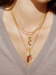 Classic Custom Gold Initial Necklace - Gold Plated Brass