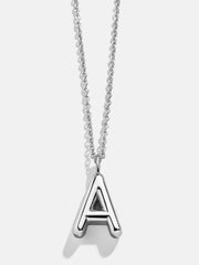 Classic Custom Sterling Silver Initial Necklace  - Silver