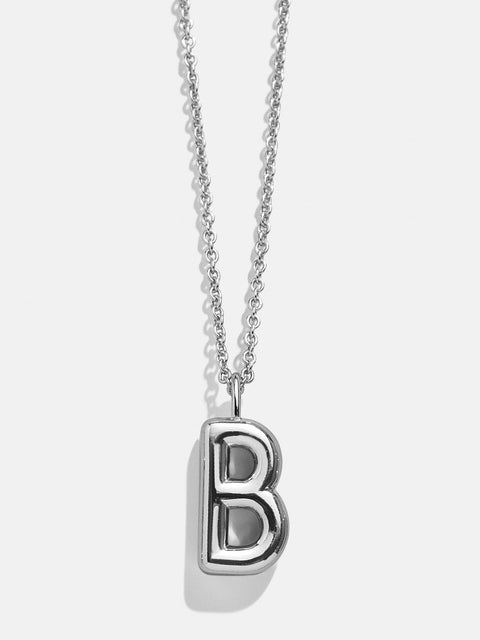 Classic Custom Sterling Silver Initial Necklace  - Silver