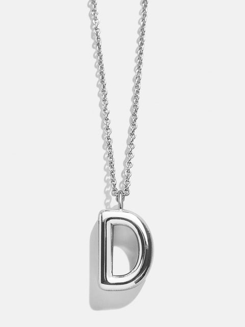 Classic Custom Sterling Silver Initial Necklace  - Silver