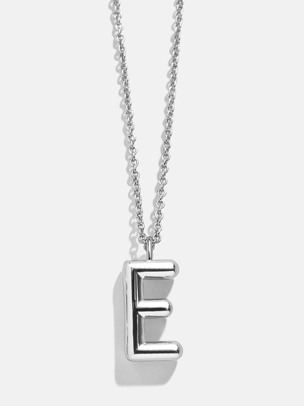 Classic Custom Silver Initial Necklace - Silver