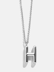 Classic Custom Sterling Silver Initial Necklace  - Silver