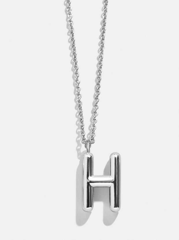 Classic Custom Sterling Silver Initial Necklace  - Silver