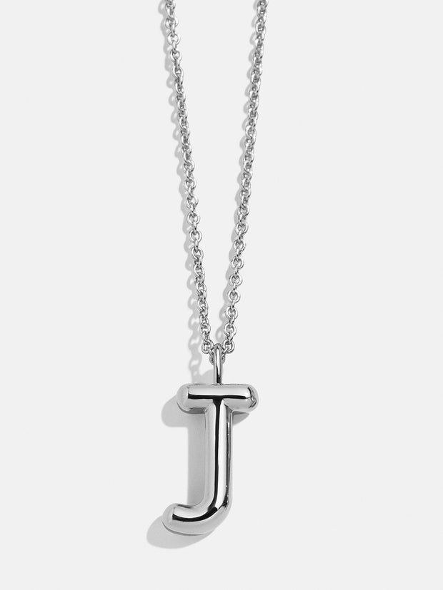 Classic Custom Sterling Silver Initial Necklace  - Silver