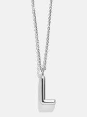 Classic Custom Silver Initial Necklace - Silver