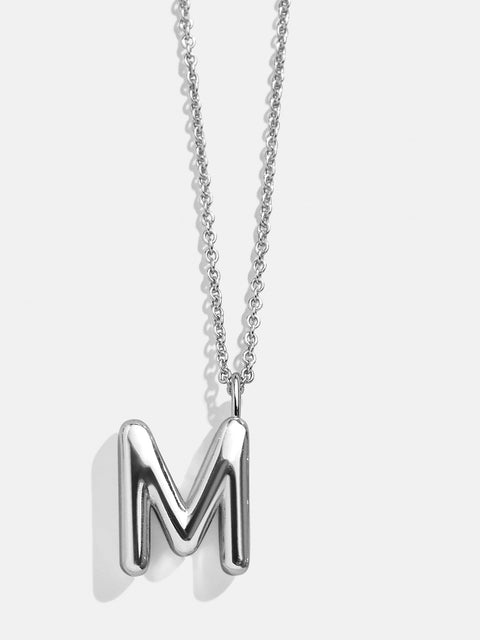 Classic Custom Sterling Silver Initial Necklace  - Silver