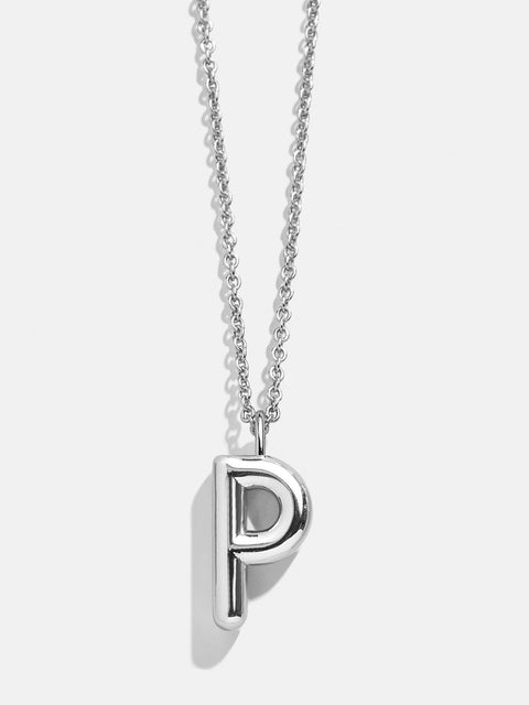 Classic Custom Sterling Silver Initial Necklace  - Silver