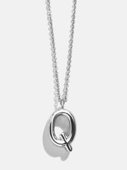 Classic Custom Silver Initial Necklace - Silver