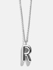 Classic Custom Sterling Silver Initial Necklace  - Silver