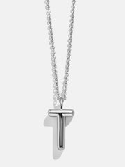 Classic Custom Silver Initial Necklace - Silver