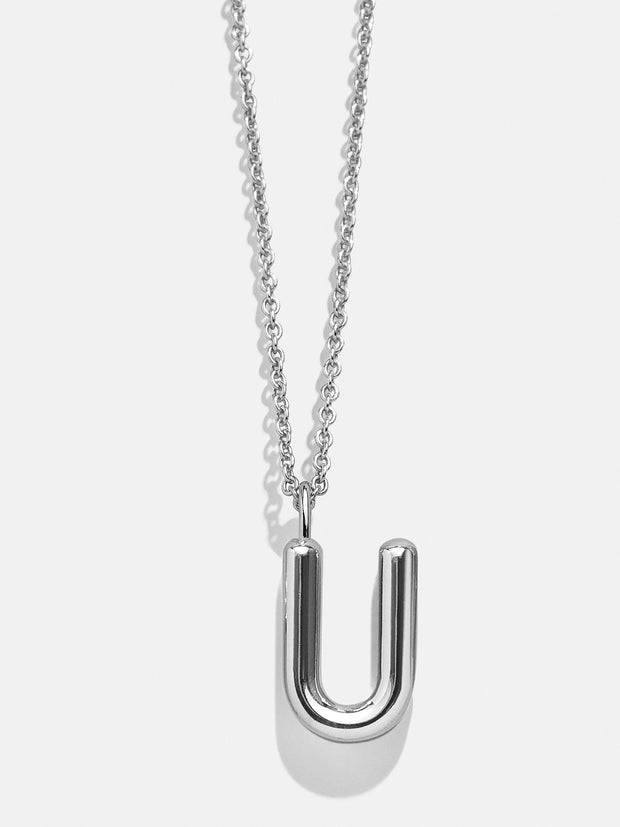 Classic Custom Sterling Silver Initial Necklace  - Silver