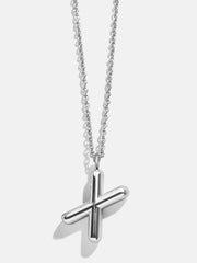 Classic Custom Sterling Silver Initial Necklace  - Silver