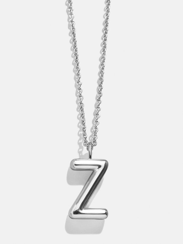 Classic Custom Silver Initial Necklace - Silver