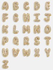 Mini Custom Bubble Letter Necklace - Gold/Pavé