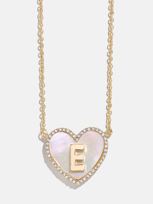 Heart Initial Pendant Necklace - Gold/Pavé