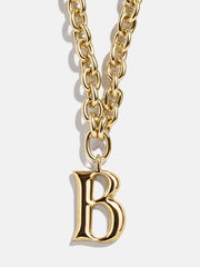 Chunky Chain Initial Necklace - Gold